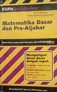 Image of CliffsQuickReview : Matematika Dasar dan Pra-Aljabar